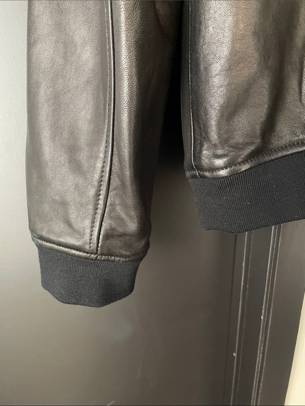 Lamarque “Tate” Black Leather Bomber Jacket - Picture 7 of 9